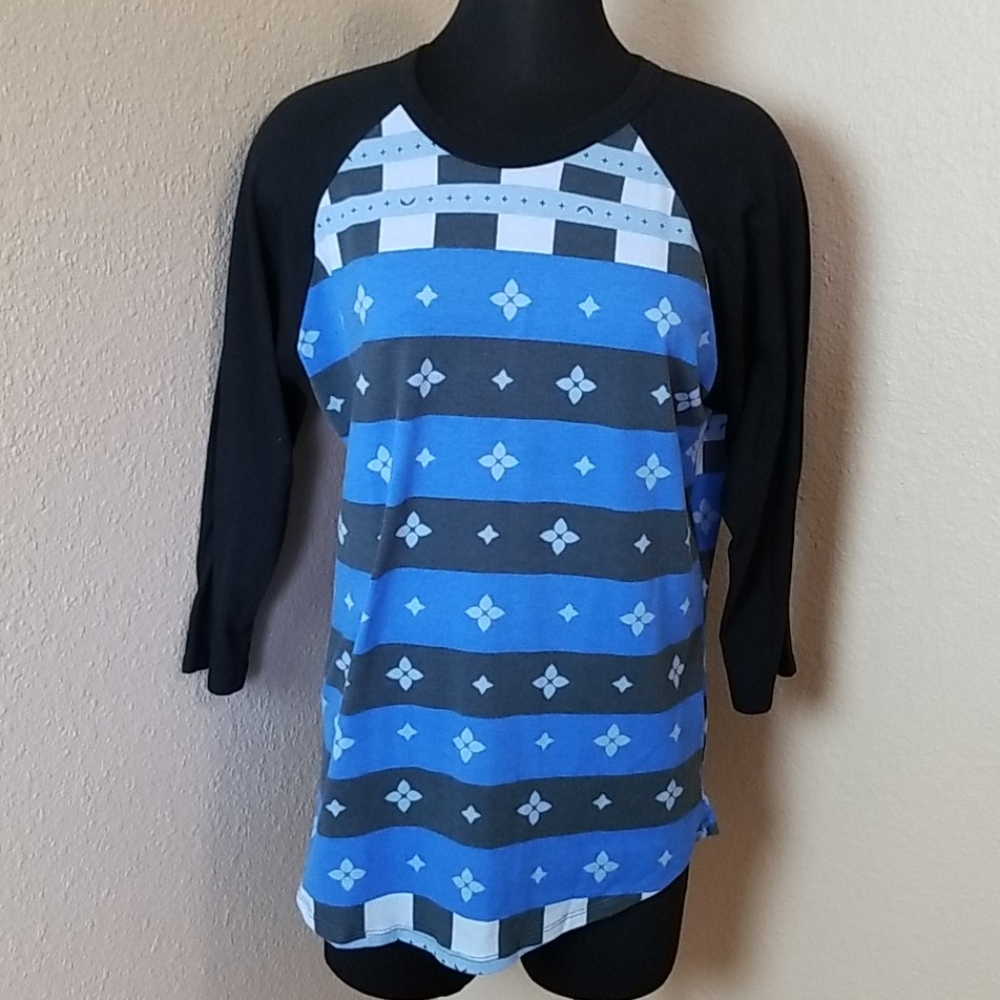 Lularoe Randy Blue Black Top